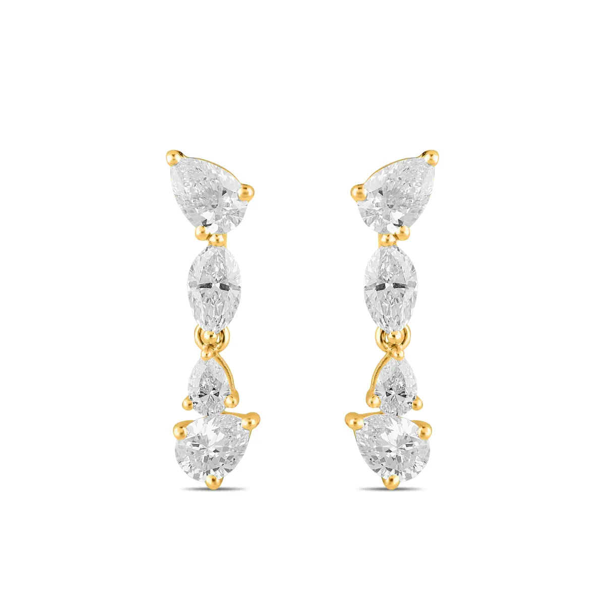Pear & Marquise Diamond Drop Earrings
