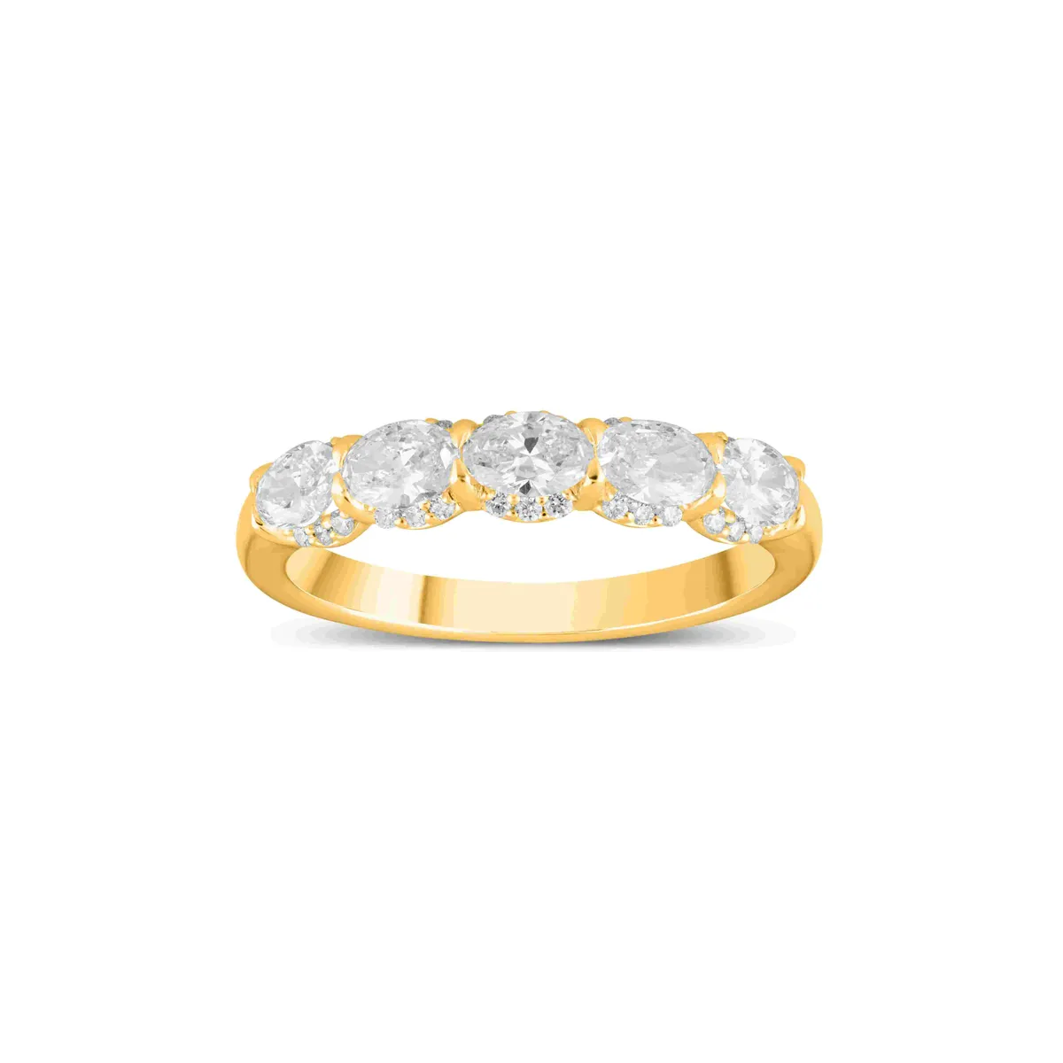 Oval Diamond Half Eternity Ring